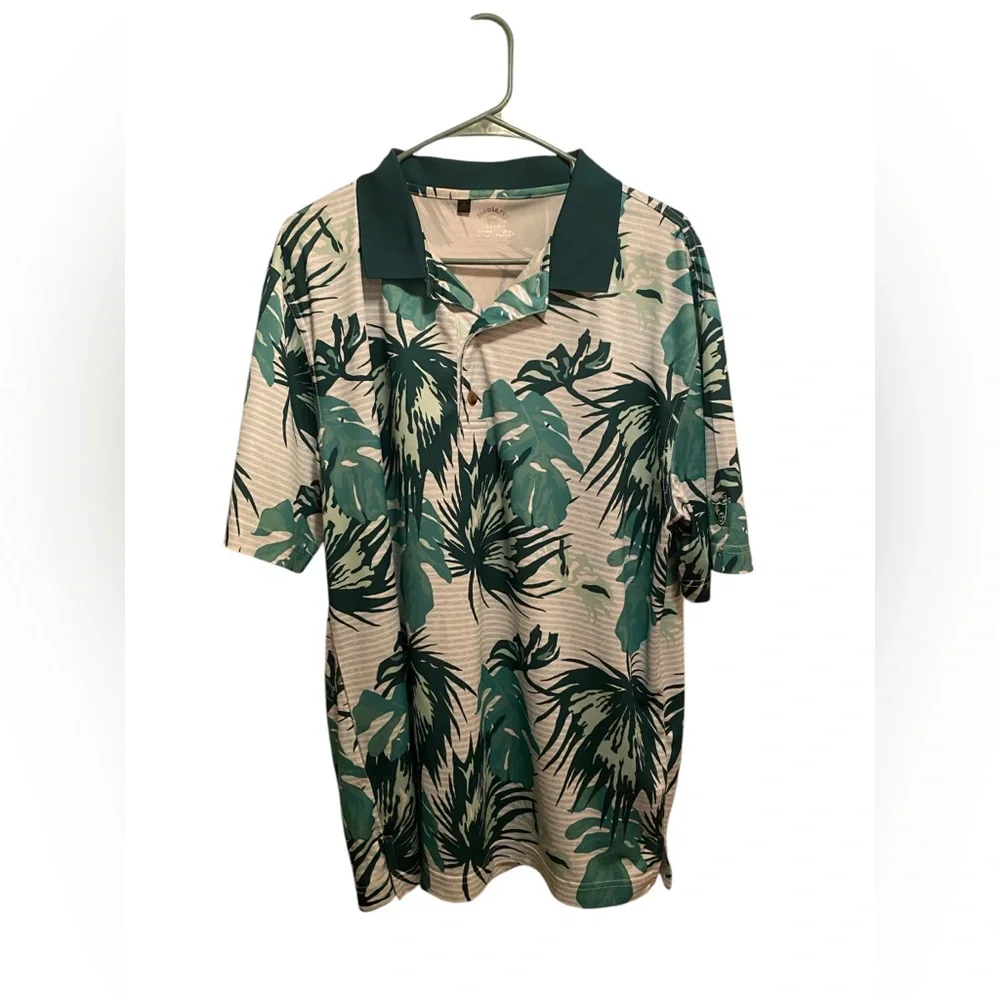 Bundle of Floral Print golf polos. Brands include Adidas‎ and Monterey. Size XL